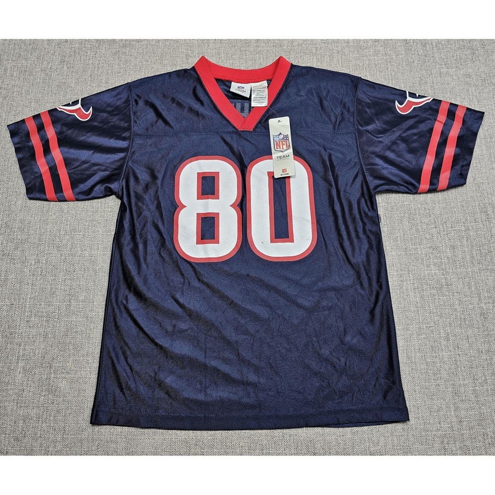Houston Texans Jersey Boys Large Blue Football A Johnson 80 NFL Team Apparel